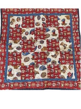 Western 35” Quilt Americana Throw Blanket Police Marshall Sheriff Themed Cowboy